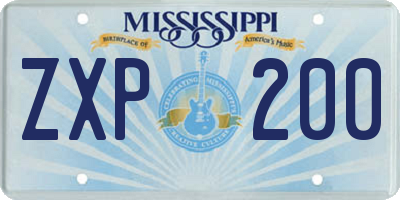 MS license plate ZXP200