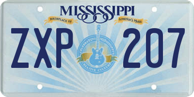 MS license plate ZXP207