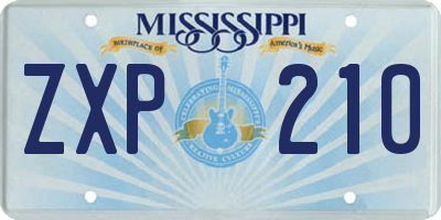 MS license plate ZXP210