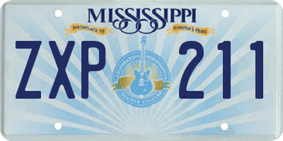 MS license plate ZXP211