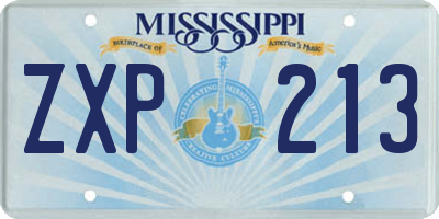MS license plate ZXP213
