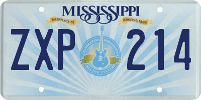 MS license plate ZXP214