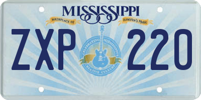 MS license plate ZXP220