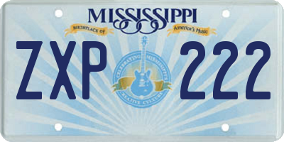 MS license plate ZXP222