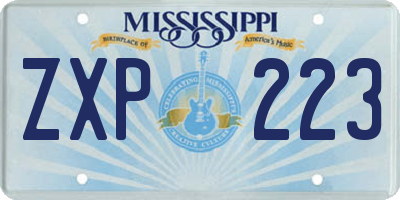 MS license plate ZXP223