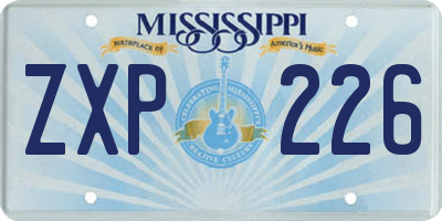 MS license plate ZXP226