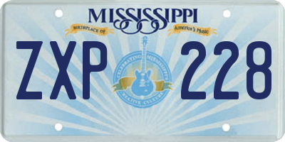MS license plate ZXP228