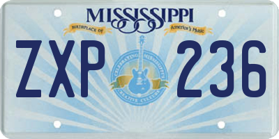 MS license plate ZXP236