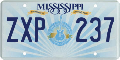 MS license plate ZXP237