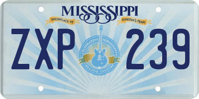 MS license plate ZXP239
