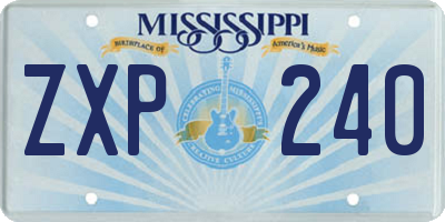 MS license plate ZXP240