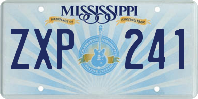 MS license plate ZXP241
