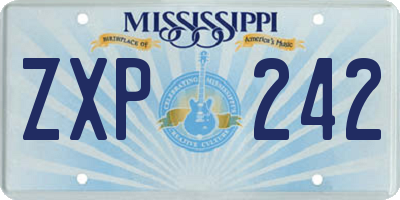 MS license plate ZXP242