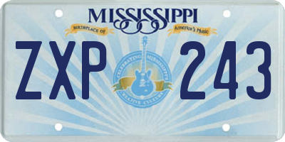 MS license plate ZXP243