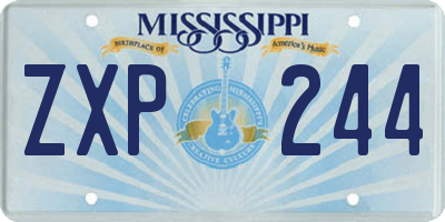 MS license plate ZXP244