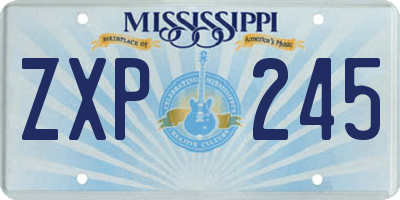 MS license plate ZXP245