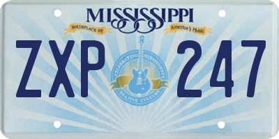 MS license plate ZXP247