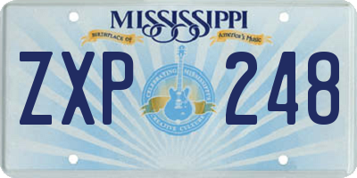 MS license plate ZXP248