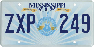 MS license plate ZXP249