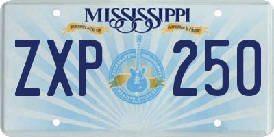 MS license plate ZXP250