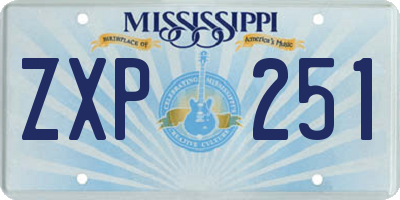 MS license plate ZXP251