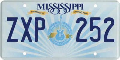 MS license plate ZXP252