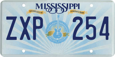 MS license plate ZXP254