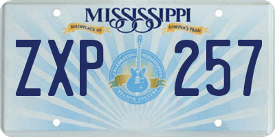 MS license plate ZXP257