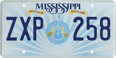 MS license plate ZXP258