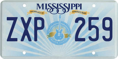 MS license plate ZXP259
