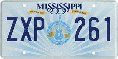 MS license plate ZXP261