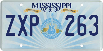 MS license plate ZXP263