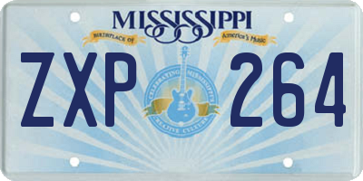 MS license plate ZXP264