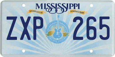 MS license plate ZXP265