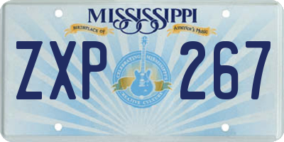 MS license plate ZXP267