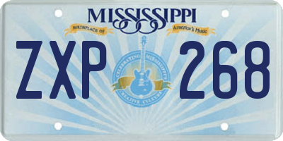 MS license plate ZXP268