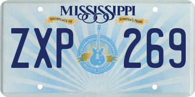 MS license plate ZXP269