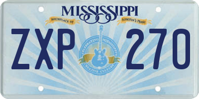 MS license plate ZXP270
