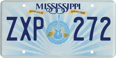 MS license plate ZXP272