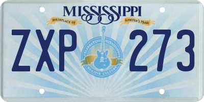 MS license plate ZXP273