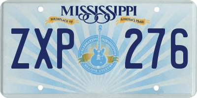 MS license plate ZXP276