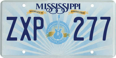 MS license plate ZXP277