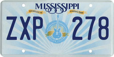MS license plate ZXP278