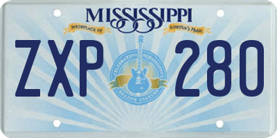 MS license plate ZXP280