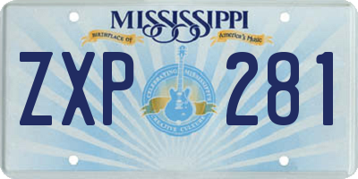 MS license plate ZXP281