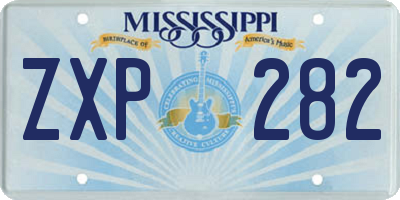 MS license plate ZXP282