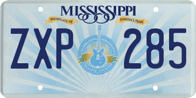 MS license plate ZXP285