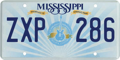 MS license plate ZXP286