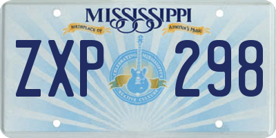 MS license plate ZXP298