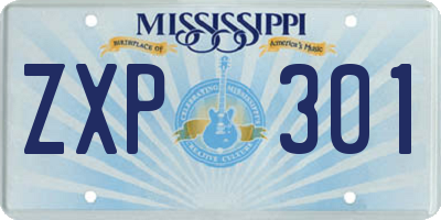 MS license plate ZXP301